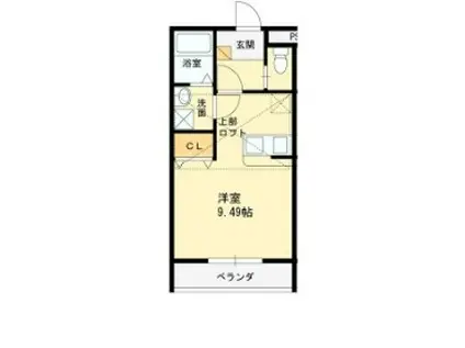 ウエストコート(ワンルーム/2階)の間取り写真