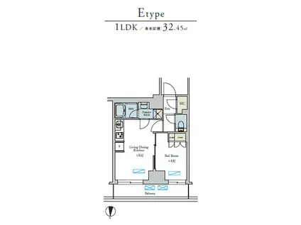 BRILLIA IST 池尻大橋 ブリリアイスト池尻大橋(1LDK/5階)の間取り写真