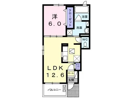 クラルテ M(1LDK/1階)の間取り写真