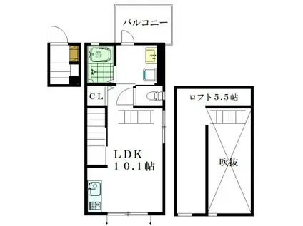 アビトア千石(1LDK/2階)の間取り写真