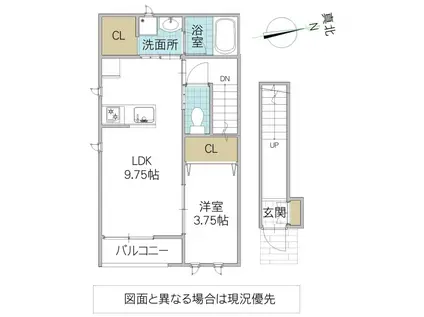 レーガベーネ笠原町(1LDK/2階)の間取り写真