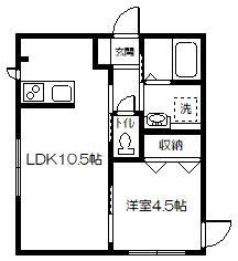N-FLAT(1LDK/1階)の間取り写真