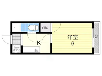 ライズワン天神ノ森レジデンス(1K/4階)の間取り写真