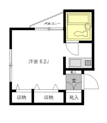ポルトゥ・ボヌール(1K/1階)の間取り写真