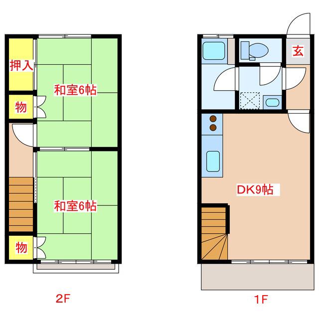 コーポサカエV(2DK/1階)の間取り写真