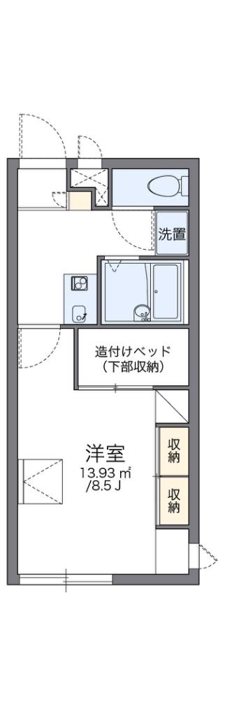 レオパレス島上(1K/1階)の間取り写真