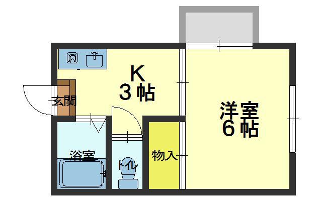 メゾンシェモア A棟(1K/1階)の間取り写真