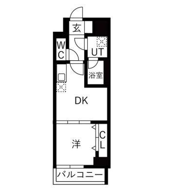 OAKLANCE 森下II(1DK/13階)の間取り写真