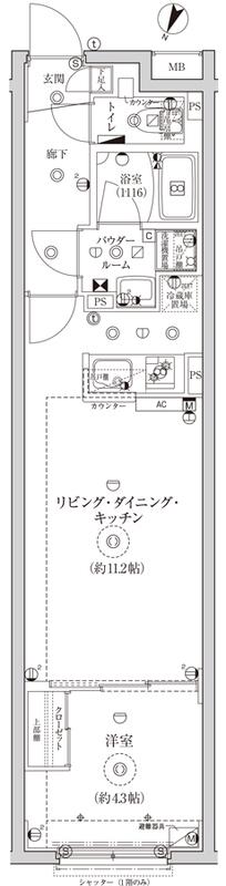 CREATIF池袋(1LDK/3階)の間取り写真