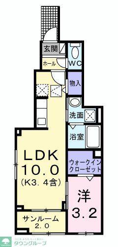 ル・ソレイユ(1LDK/1階)の間取り写真