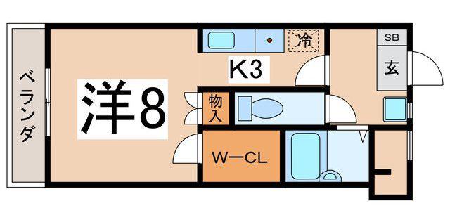 フレッサ昭和(1K/3階)の間取り写真