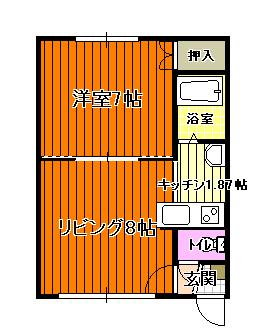 コーポイケダ(1DK/2階)の間取り写真