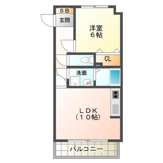 グランシャリオ(1LDK/2階)の間取り写真