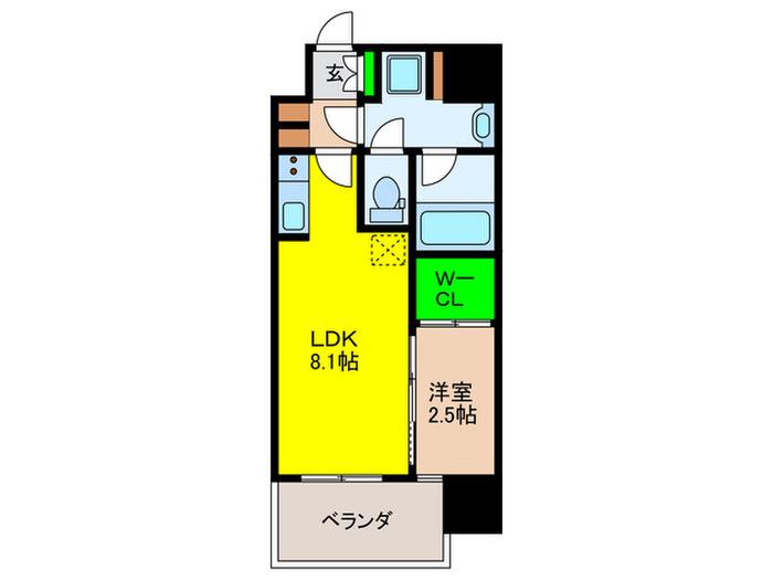 ALIVIS六本松(1LDK/4階)の間取り写真