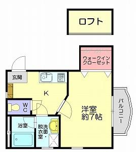 フィルイーズI(1K/1階)の間取り写真