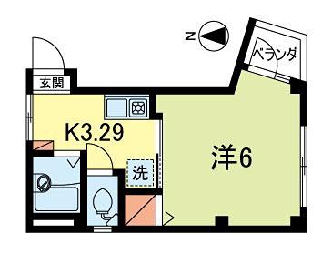 レジデンスオオタニ(1K/1階)の間取り写真