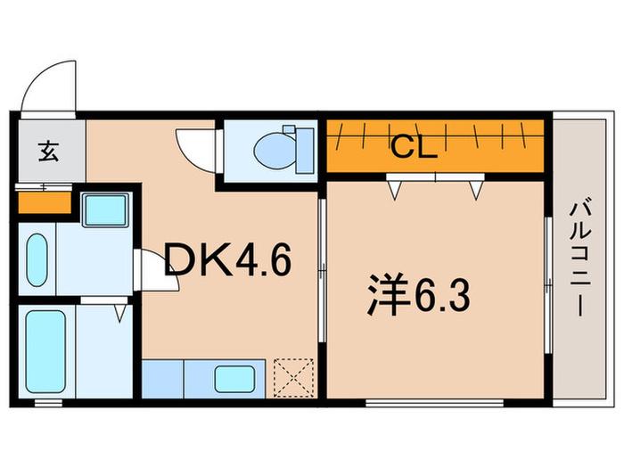 AMENITY HEIGHTS(1DK/3階)の間取り写真