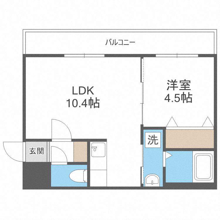 ASTERN15(1LDK/4階)の間取り写真