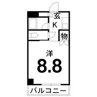 コーポ陽向(1K/4階)の間取り写真