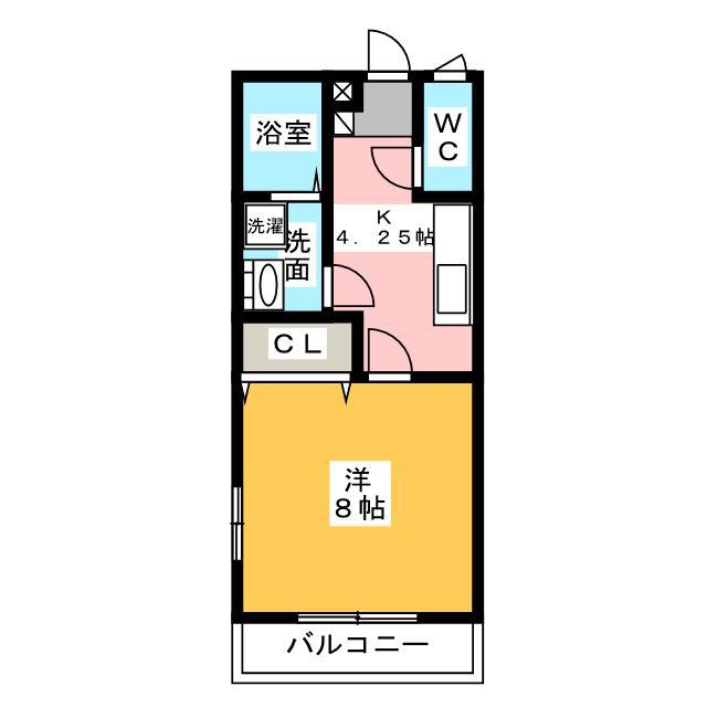 グランディオール(1K/1階)の間取り写真