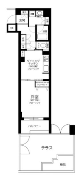 ベルメゾン文京白山(1DK/2階)の間取り写真