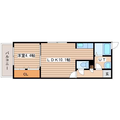 GLASS MARE(1LDK/3階)の間取り写真