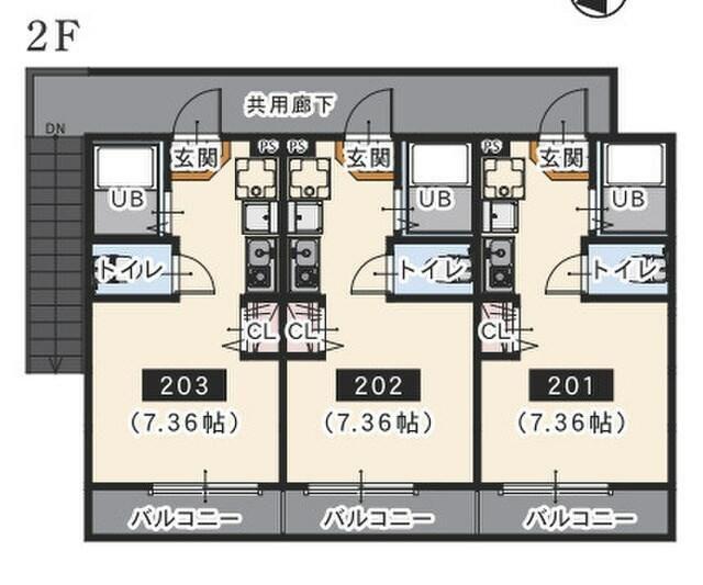 グランディア相模大野(ワンルーム/2階)の間取り写真