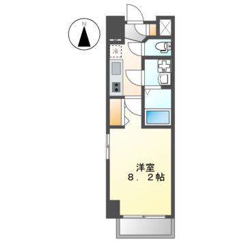 THE RESIDENCE SAKURAYAMA ウエスト(1K/4階)の間取り写真