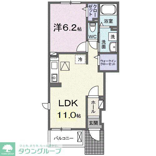 ベルグレイス(1LDK/1階)の間取り写真