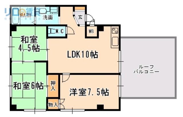 ハイツ村上(3LDK/3階)の間取り写真
