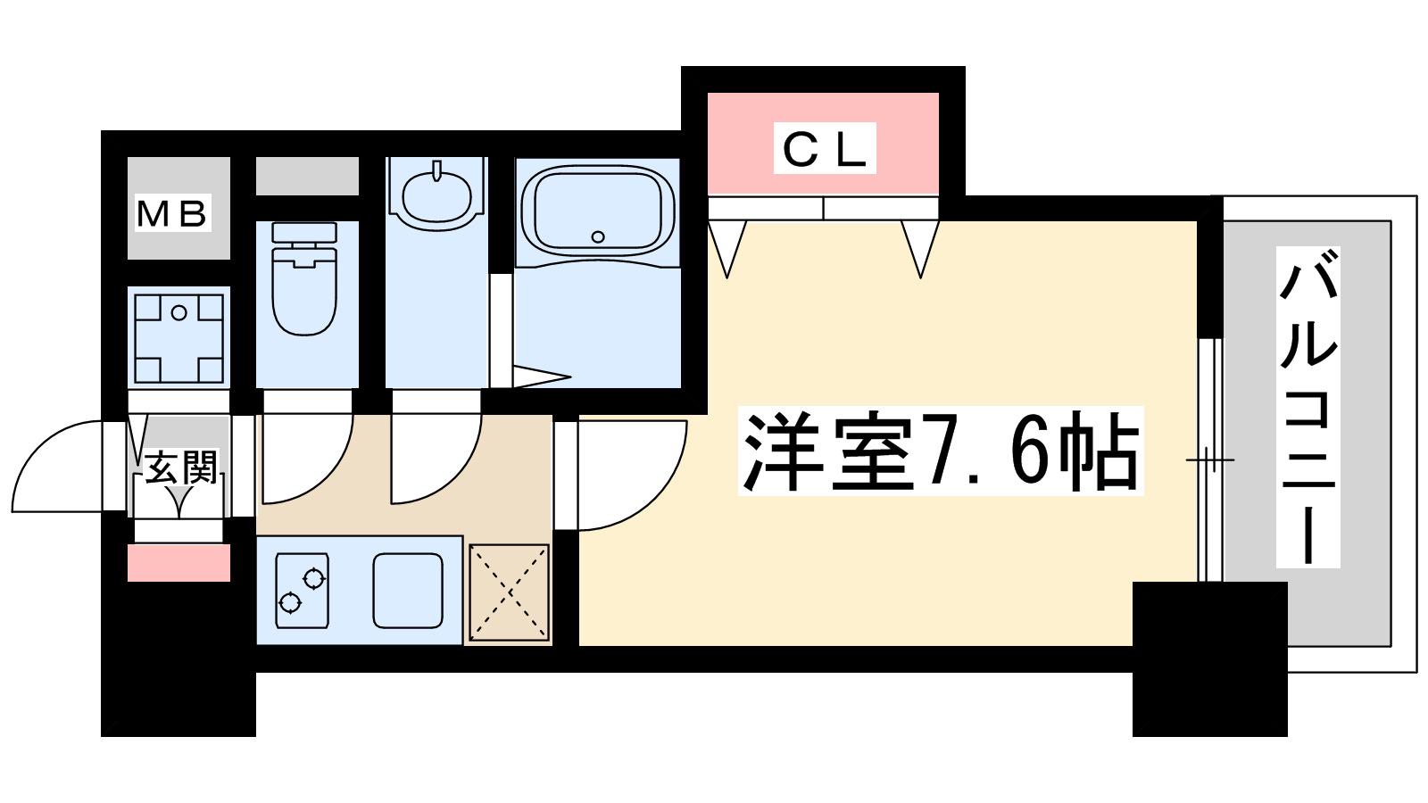 ラグゼ新大阪4(ワンルーム/2階)の間取り写真