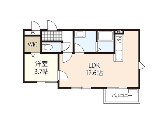 THE SILK(1LDK/1階)の間取り写真