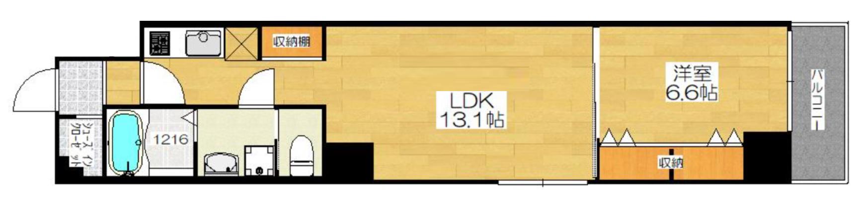 REIOS谷町(1LDK/3階)の間取り写真