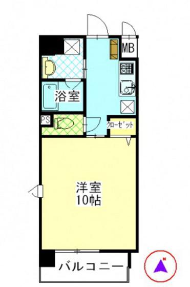 柳町Aマンション(1K/4階)の間取り写真