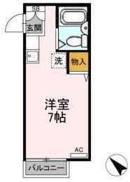 サンライフ内山II(ワンルーム/1階)の間取り写真