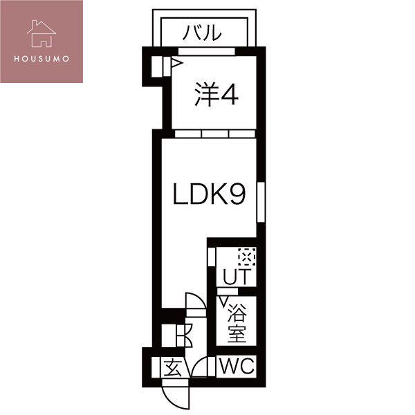 DOAHN 平野本町(1LDK/1階)の間取り写真