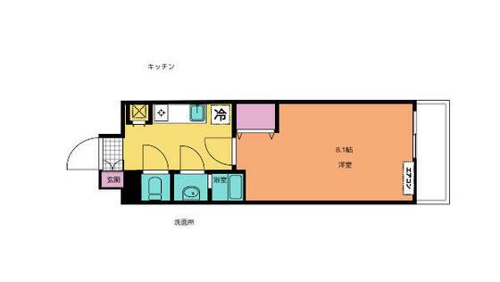 PEACEFUL SPACE FINE(1K/4階)の間取り写真