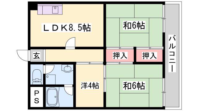 ラフェスタ加西(3LDK/4階)の間取り写真