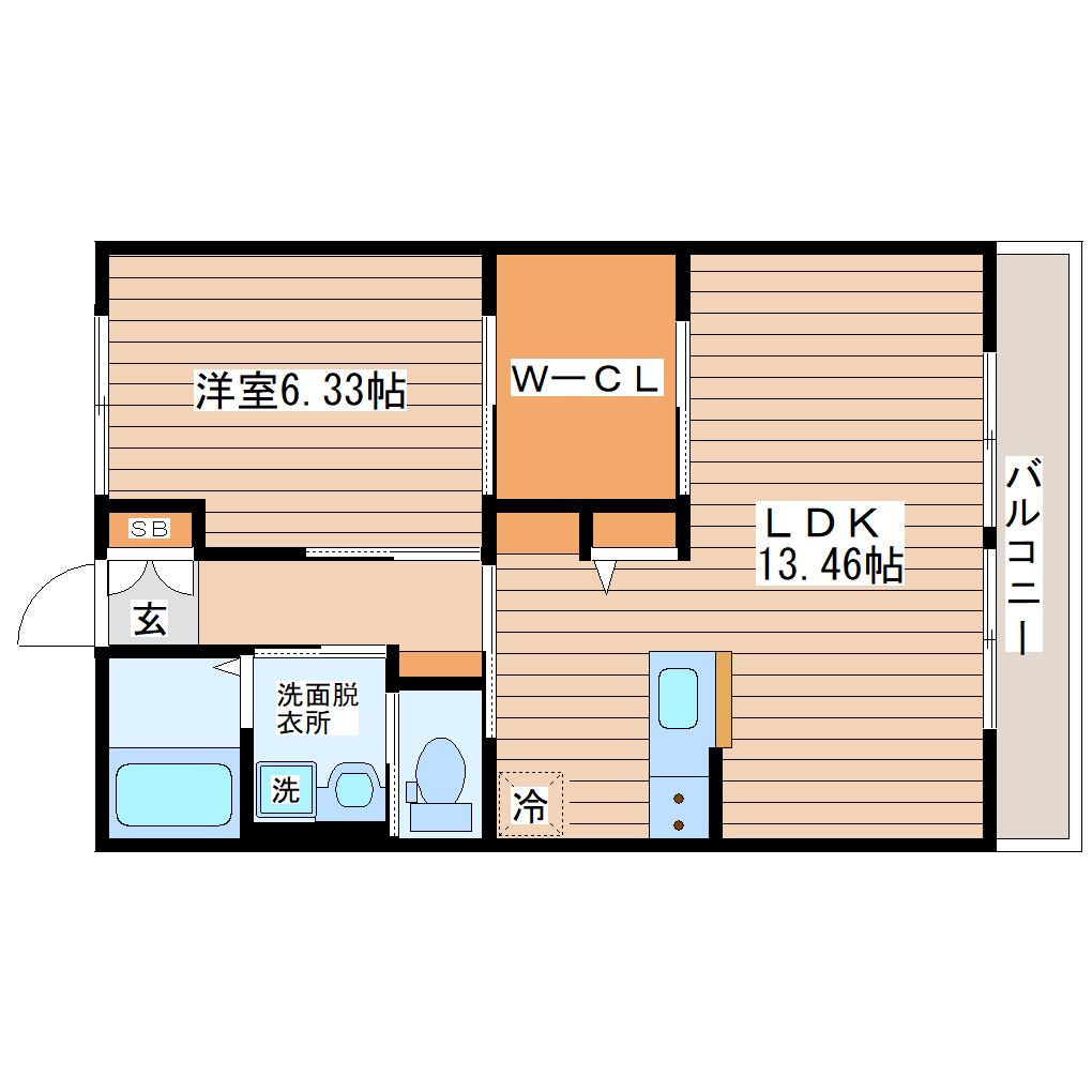 RICH HOUSE B(1LDK/3階)の間取り写真