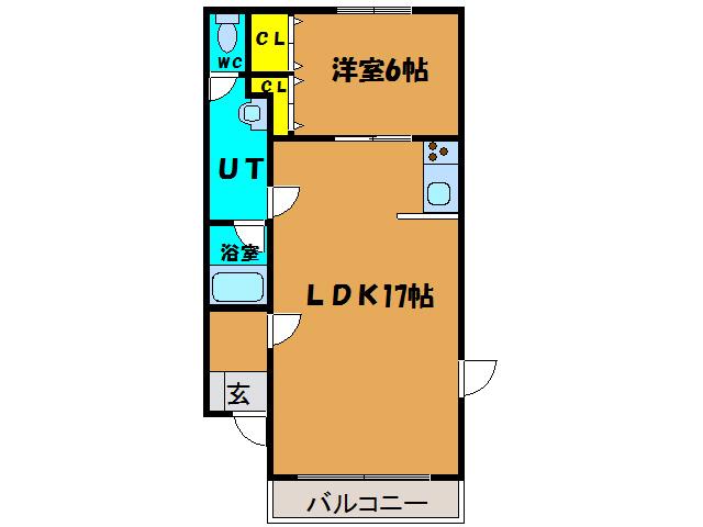 ハイムR(1LDK/1階)の間取り写真