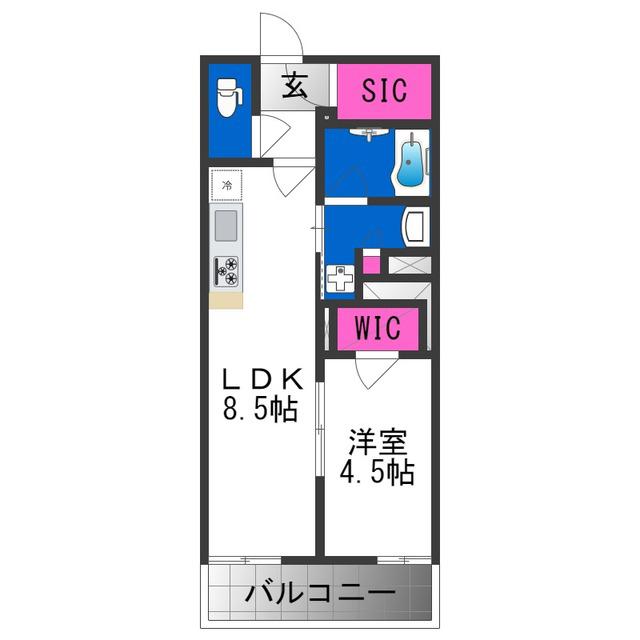 PHOERME TENNOJI イースト(1LDK/9階)の間取り写真