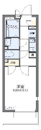 レオネクストラグレージュIII(1K/4階)の間取り写真