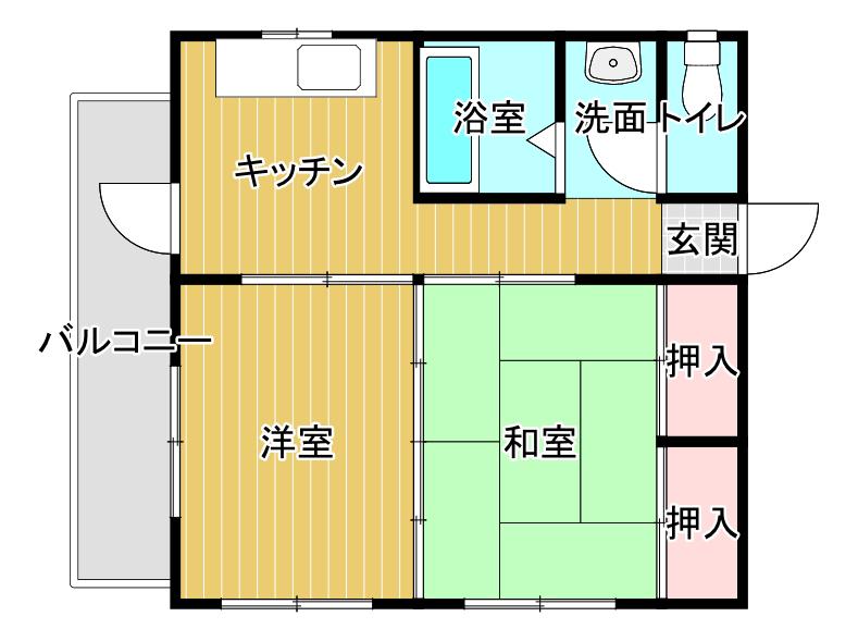 サンセール光岡(2K/2階)の間取り写真