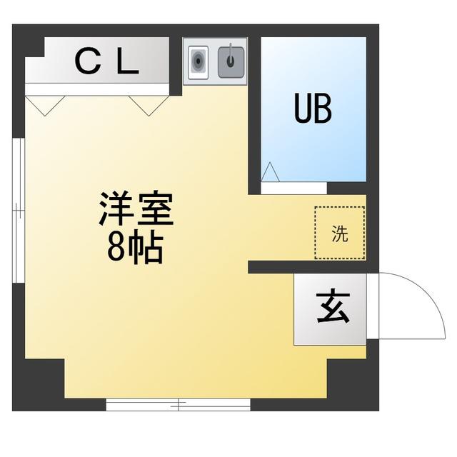 リバーサイド久米川(ワンルーム/3階)の間取り写真