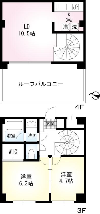 OZ-COURT(2LDK/3階)の間取り写真