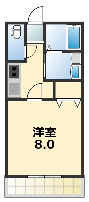 COZY HOUSE RYU(1K/1階)の間取り写真