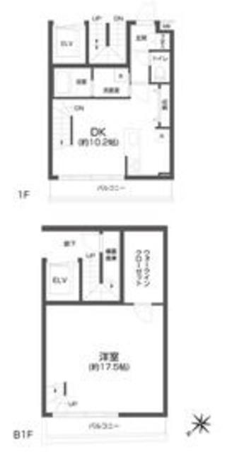 PASEO中目黒(1LDK/1階)の間取り写真