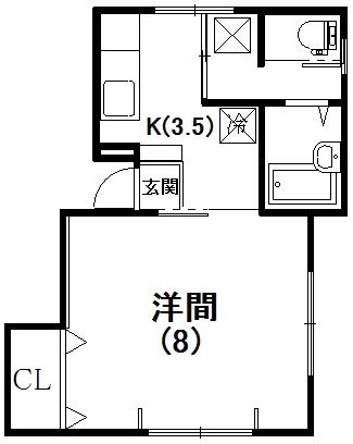 コーポITO II(1DK/2階)の間取り写真
