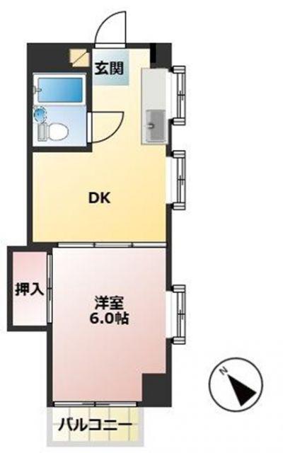 レジデンス泉(1DK/3階)の間取り写真
