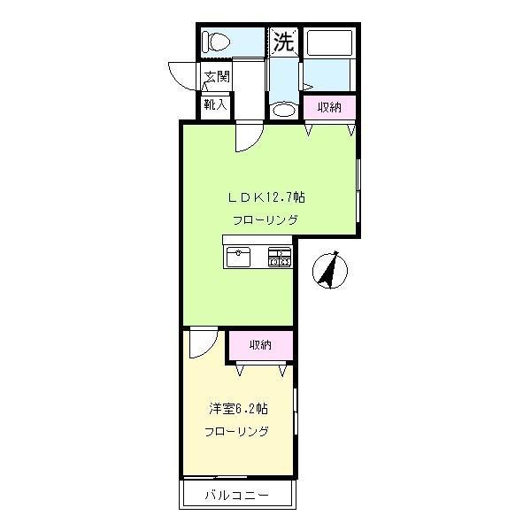 フォレスト(1LDK/2階)の間取り写真